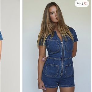 Free People Curvy denim romper